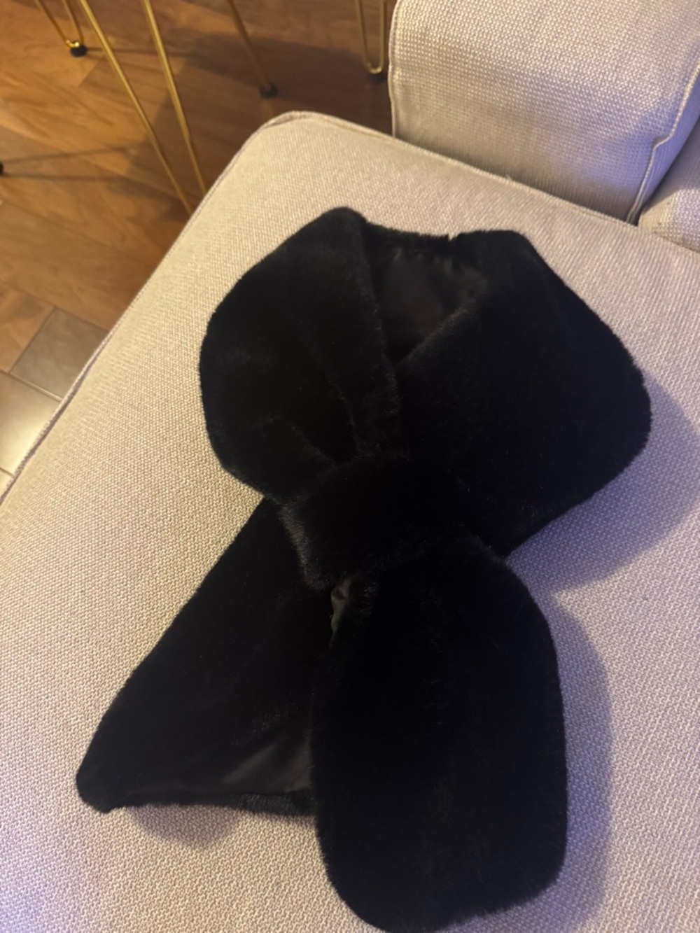 Black Faux Fur Scarf - Luxurious Women’s Accessory